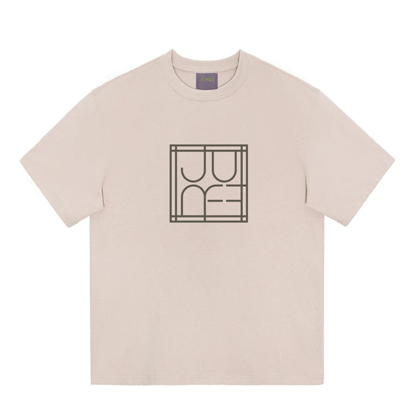 JÚNEE | Unisex Drop Shoulder Large Velvet Logo Tee Shirt ( 3 colours) - JÚNEE