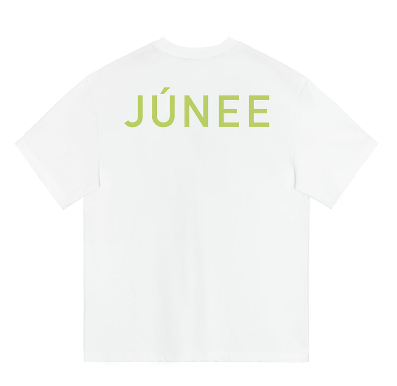 JÚNEE | Unisex Drop Shoulder Velvet Logo Tee Shirt ( 3 colours) - JÚNEE
