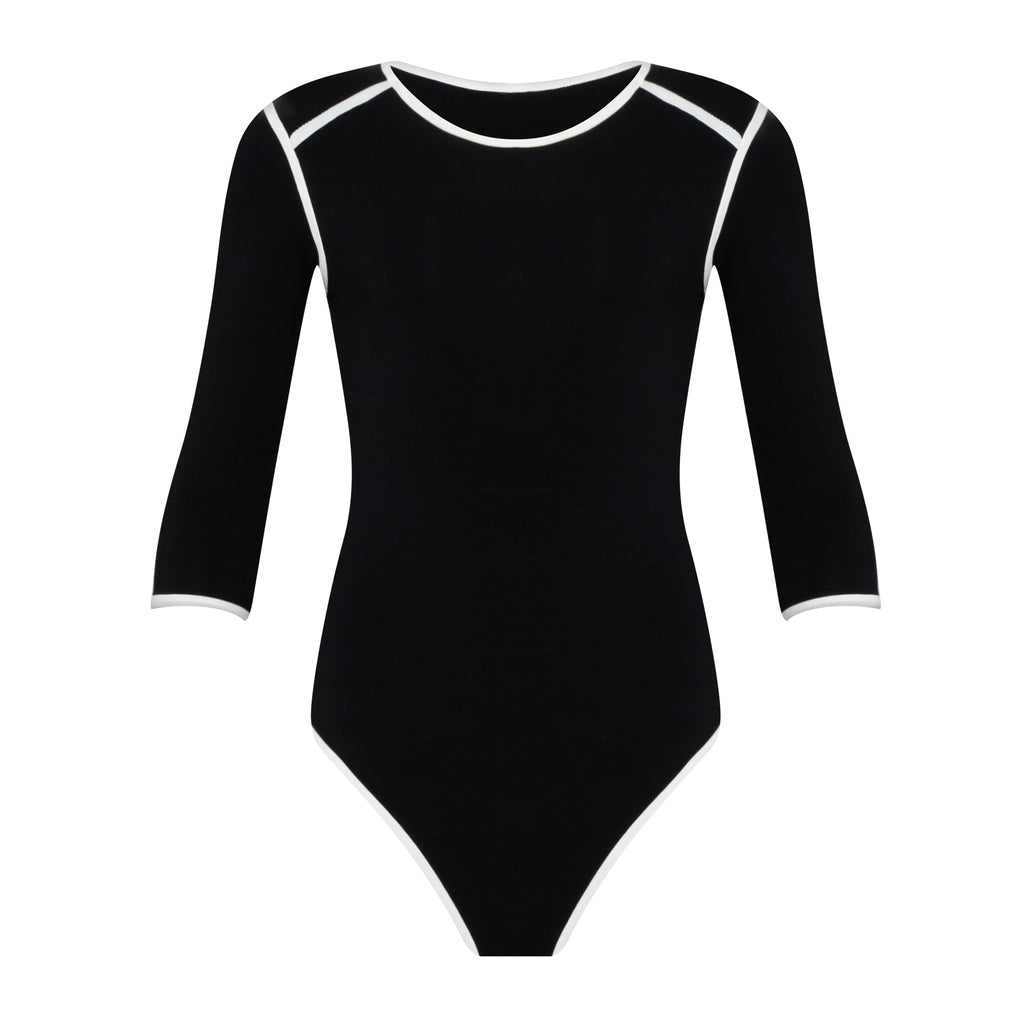 Girl Two tone Eco bodysuit in Black by BrunnaCo – JÚNEE