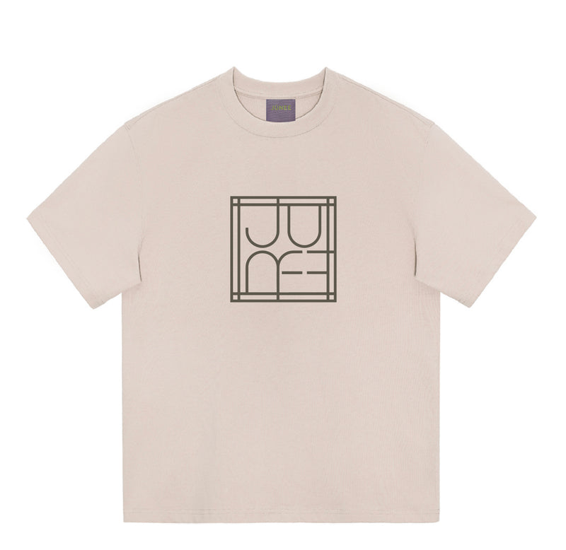 JÚNEE | Unisex Drop Shoulder Large Velvet Logo Tee Shirt ( 3 colours) - JÚNEE