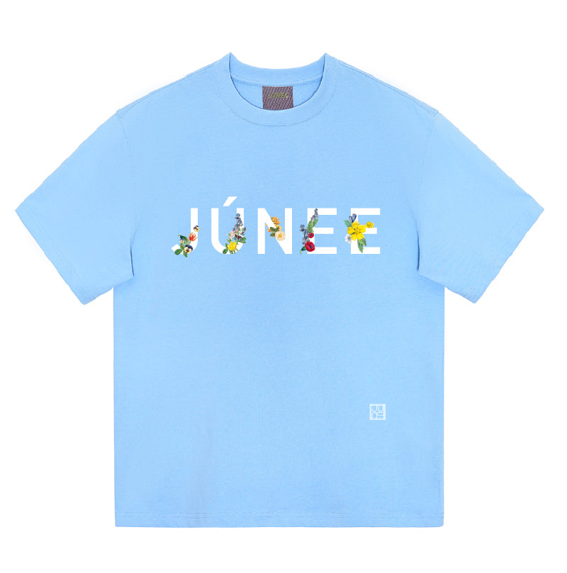 JÚNEE | Unisex Organic Cotton Floral Logo Tee Shirt ( 5 colours) - JÚNEE