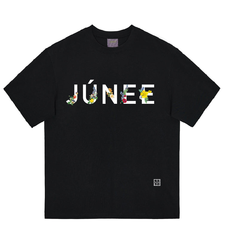 JÚNEE | Unisex Organic Cotton Floral Logo Tee Shirt ( 5 colours) - JÚNEE