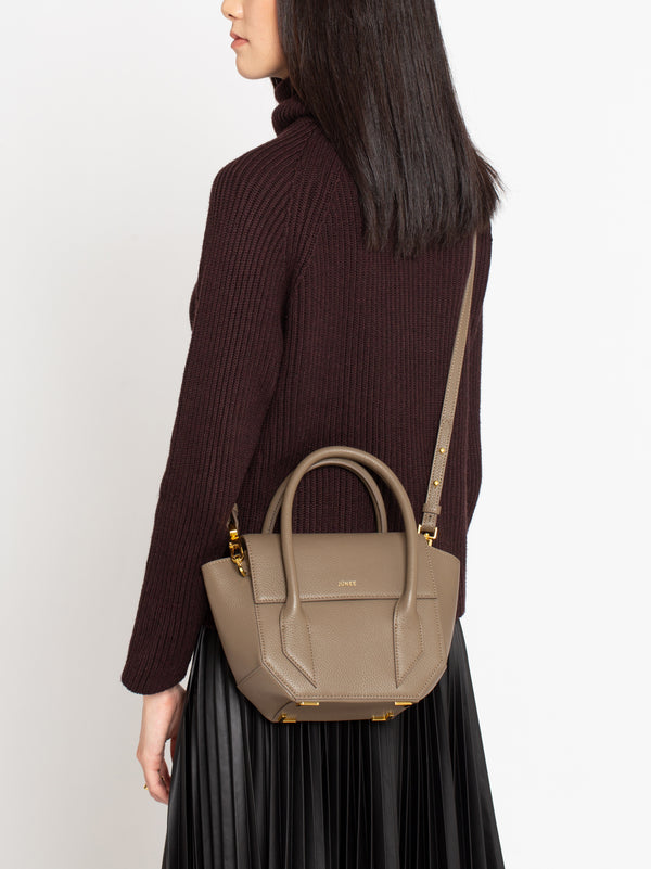 GÍA Crossbody Bag - "Taupe Caviar" - JÚNEE