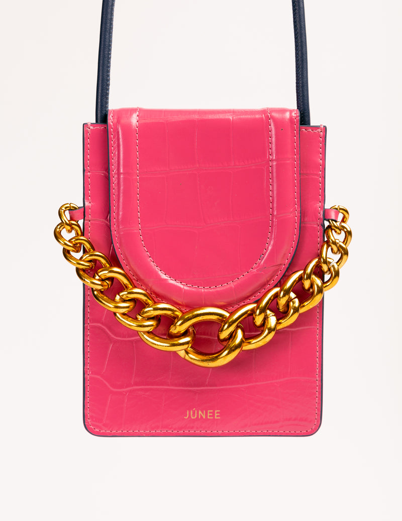 AMELIA (Pre-Order) - "Fuchsia Croc Embossed" - JÚNEE